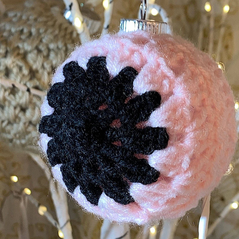 Crocheted Breast Cancer Awareness Boob Ornament - Picture 2 of 5